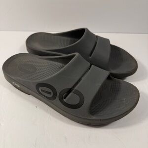 OOFOS Ooahh Active Recovery Slide Sandals Gray Men’s 10 Comfort Shoe